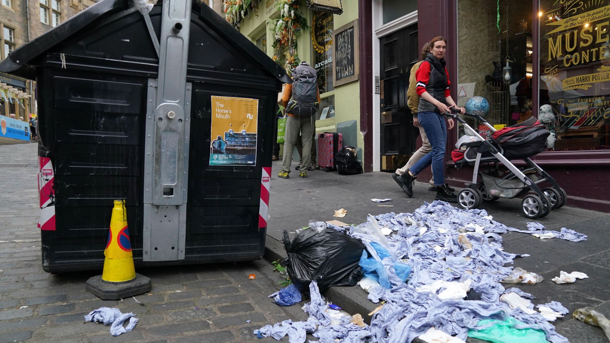 Cockburn Street during the 2022 bin strikes