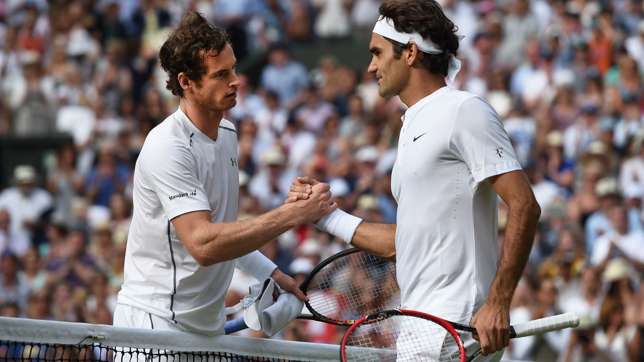 Andy Murray (left) and Roger Federer