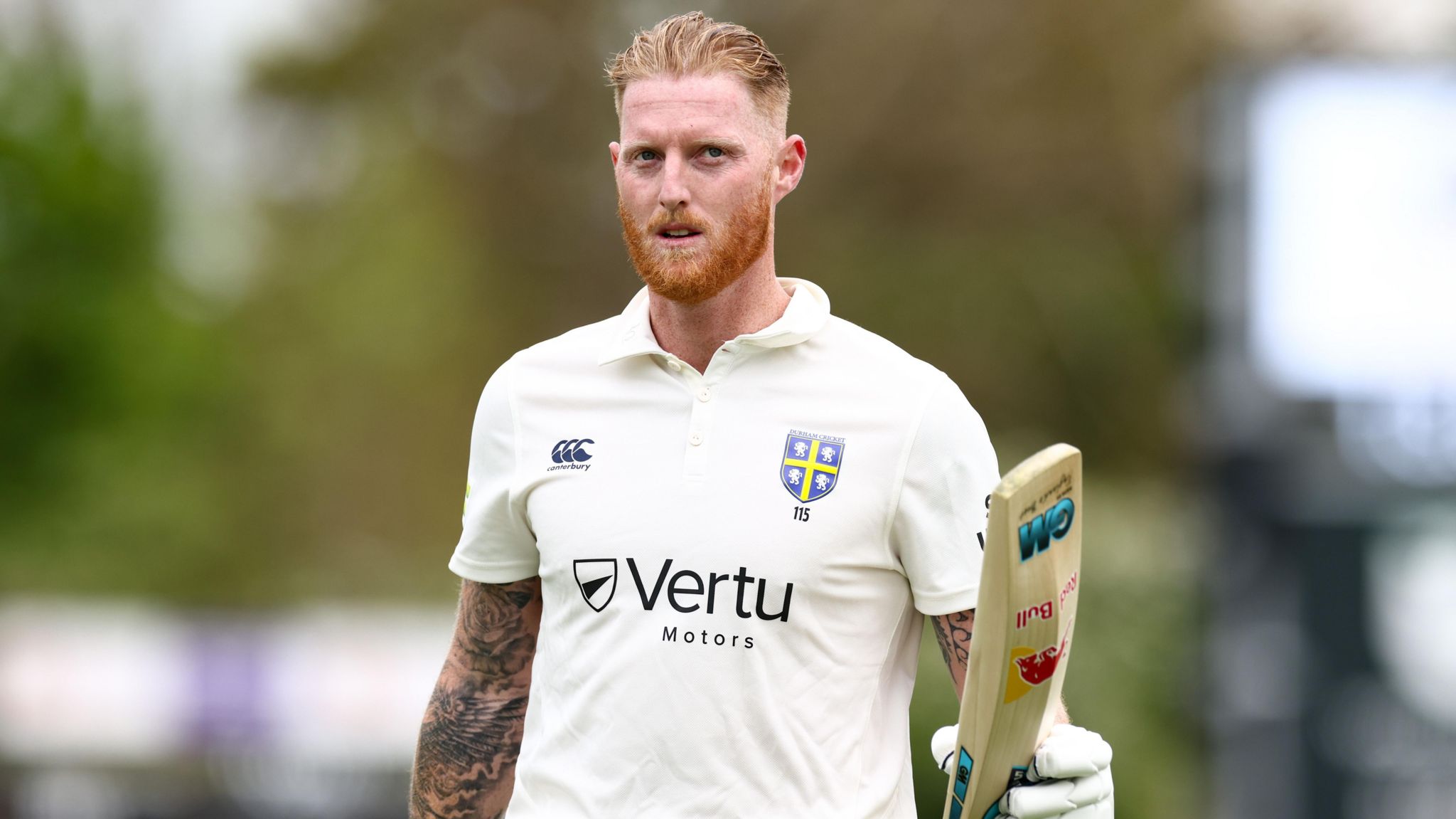 Ben Stokes playing for Durham in 2022