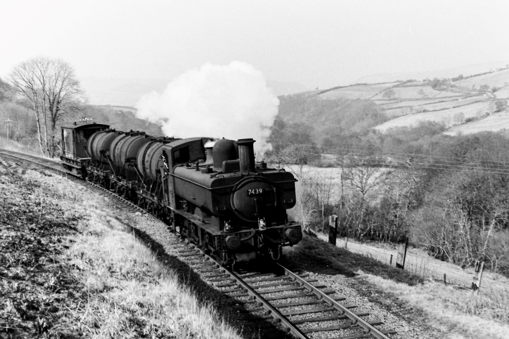 Train approaches the summit of the Aberaeron branch 