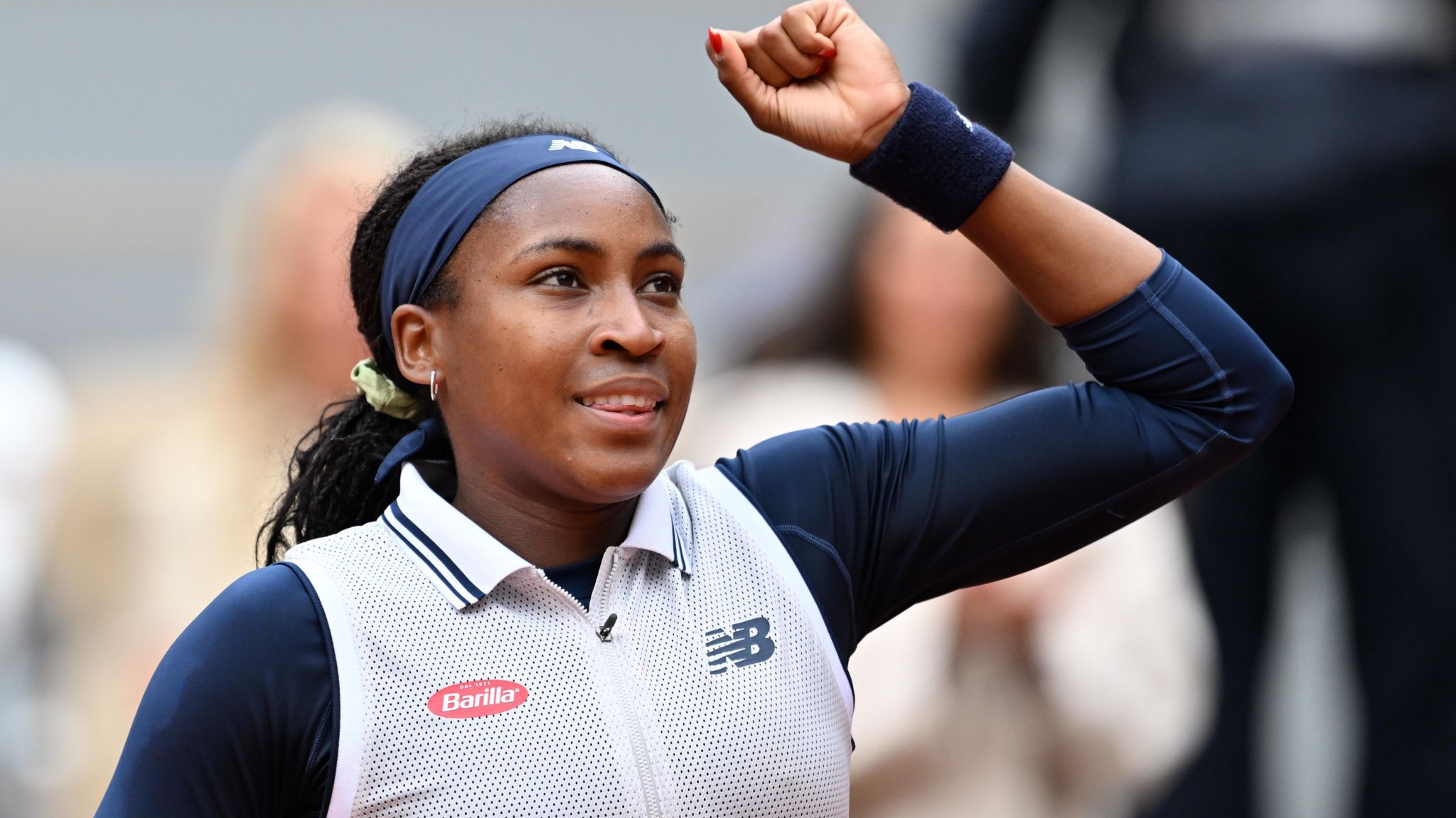 Coco Gauff celebrates