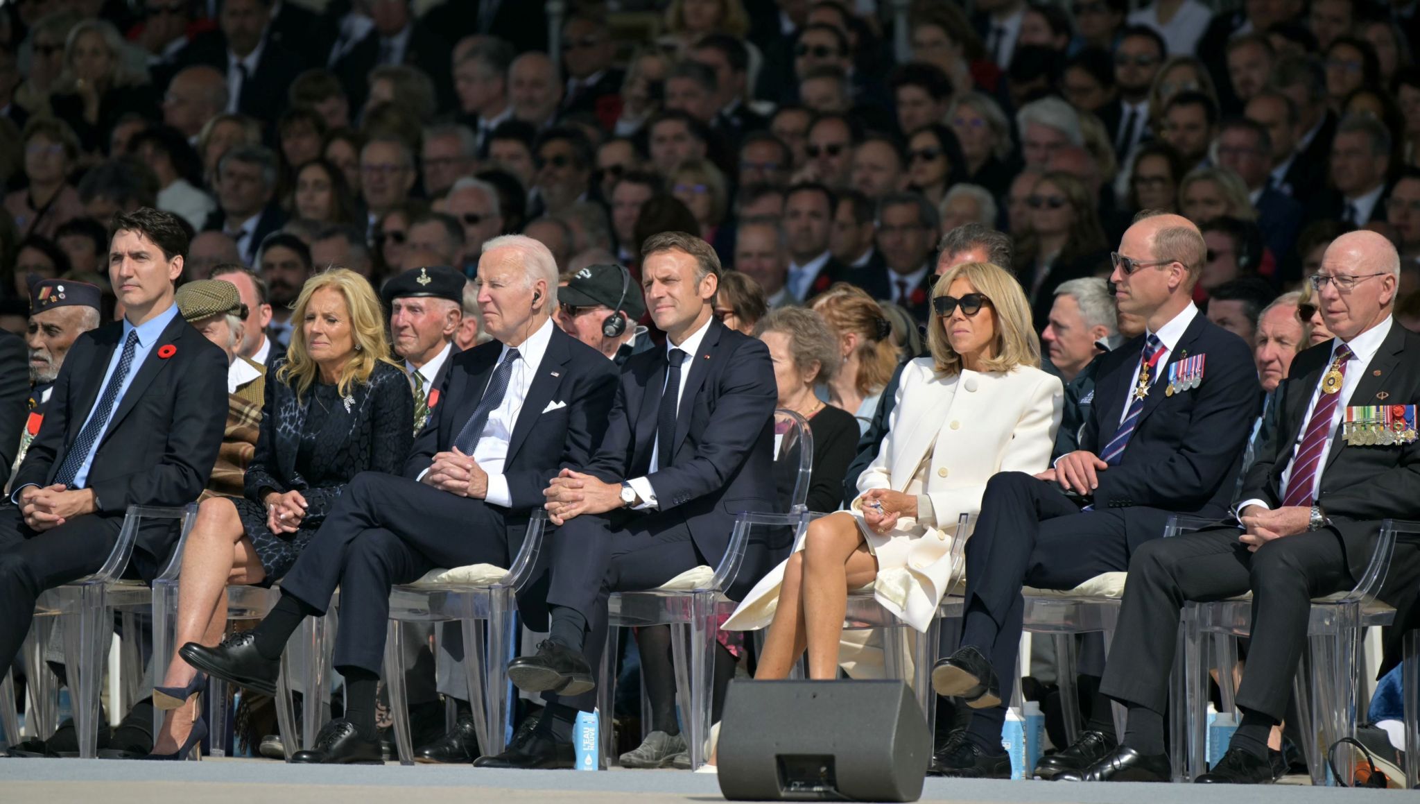 Prince William and world leaders at the final event on Omaha beach