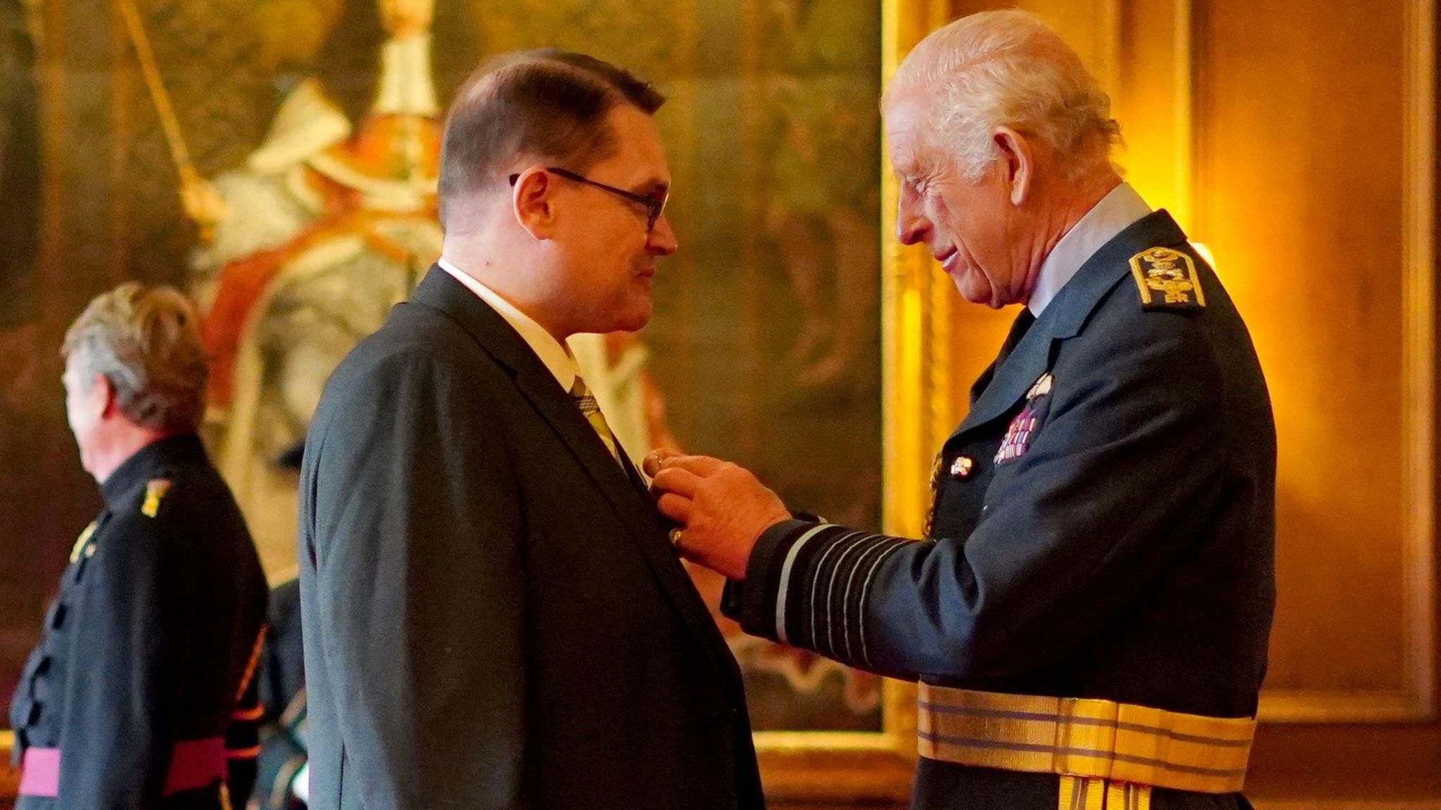 Professor Paul Mealor, from Aberdeen, is made a Lieutenant of the Royal Victorian Order by King Charle