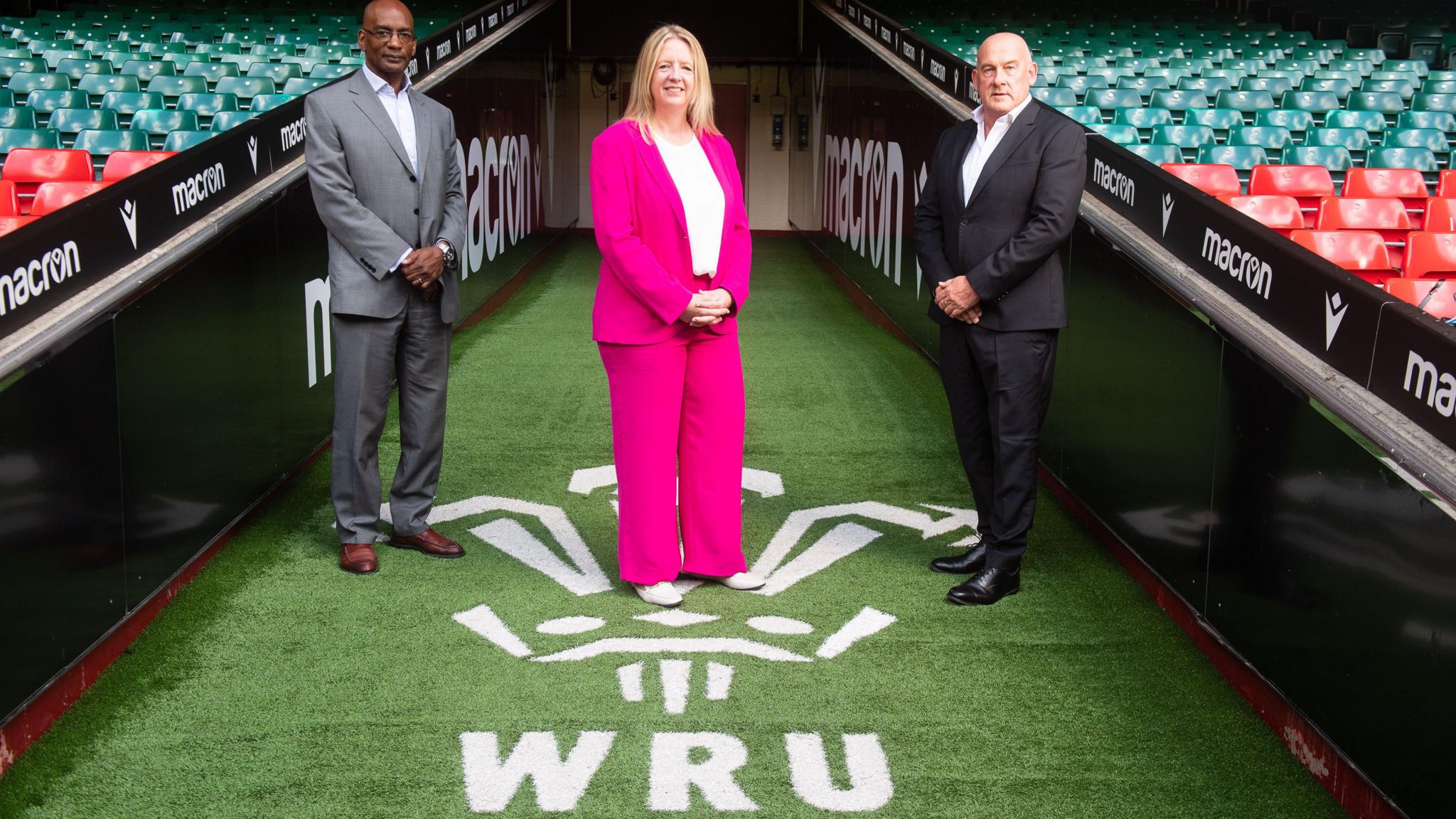 Welsh Rugby Union executive director of rugby Nigel Walker, chief executive Abi Tierney and chair Richard Collier-Keywood are in charge of Welsh rugby