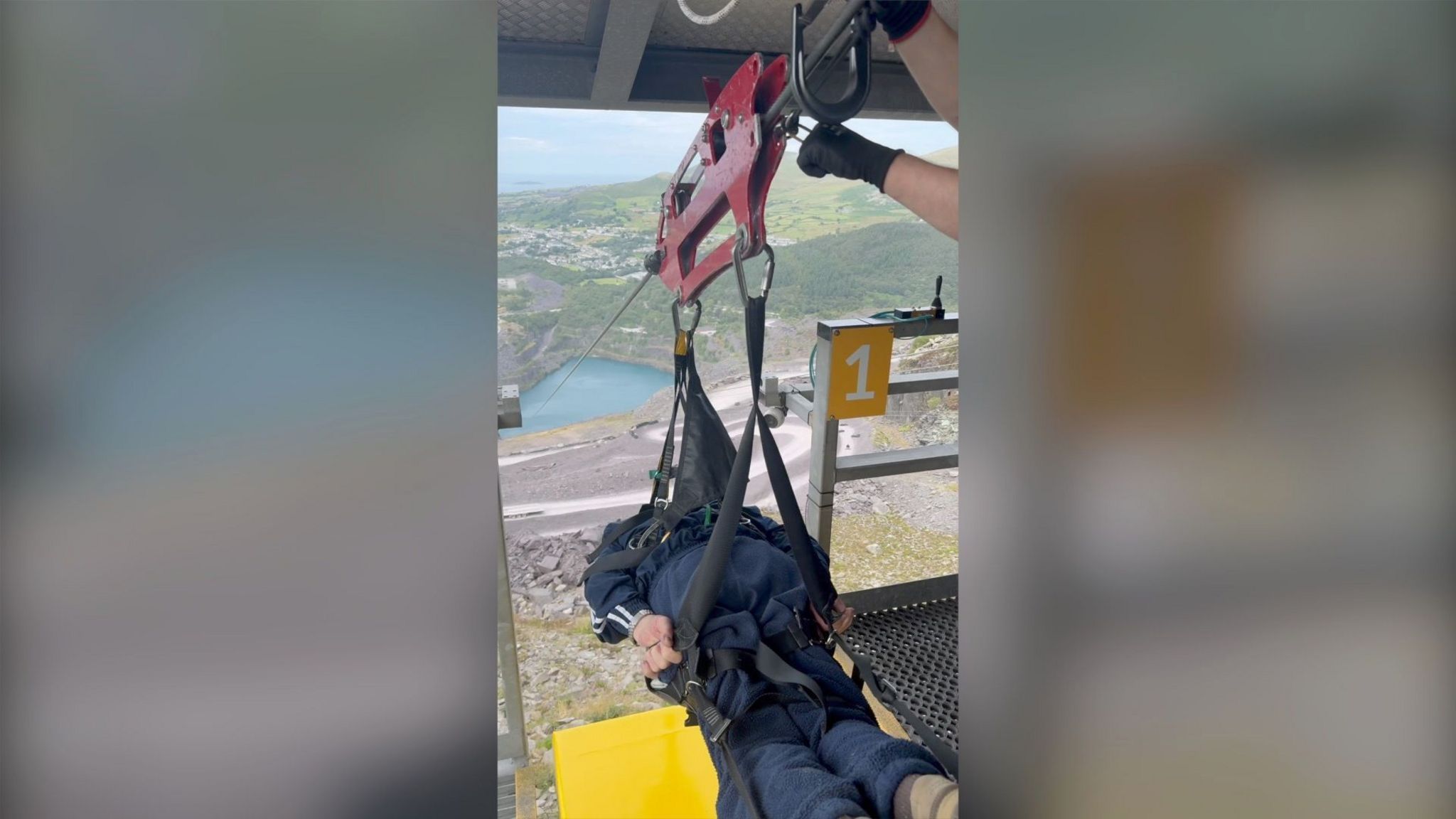 Great-grandad, 94, breaks zip wire record in viral video for late wife -  BBC News