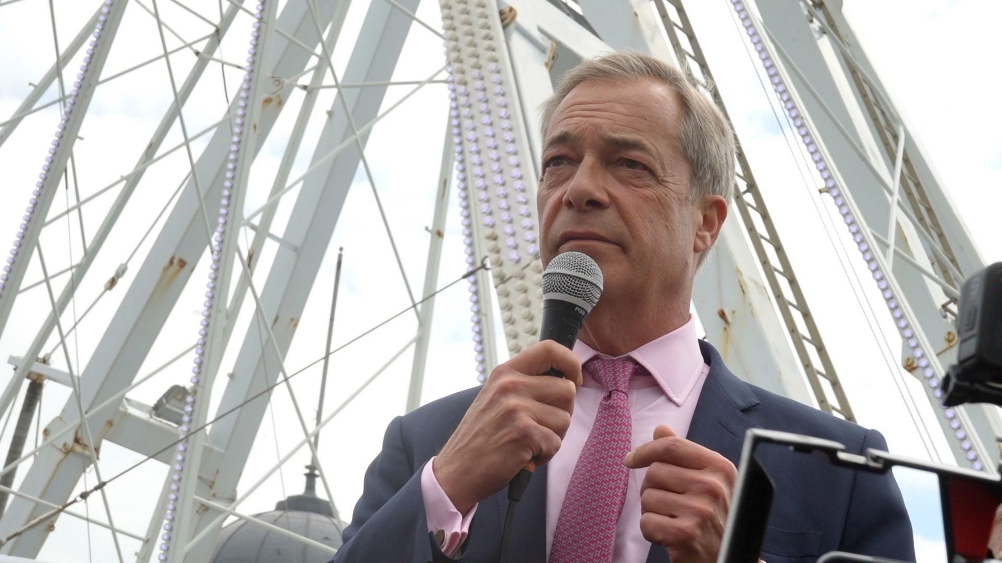 Nigel Farage addressing a rally in Clacton