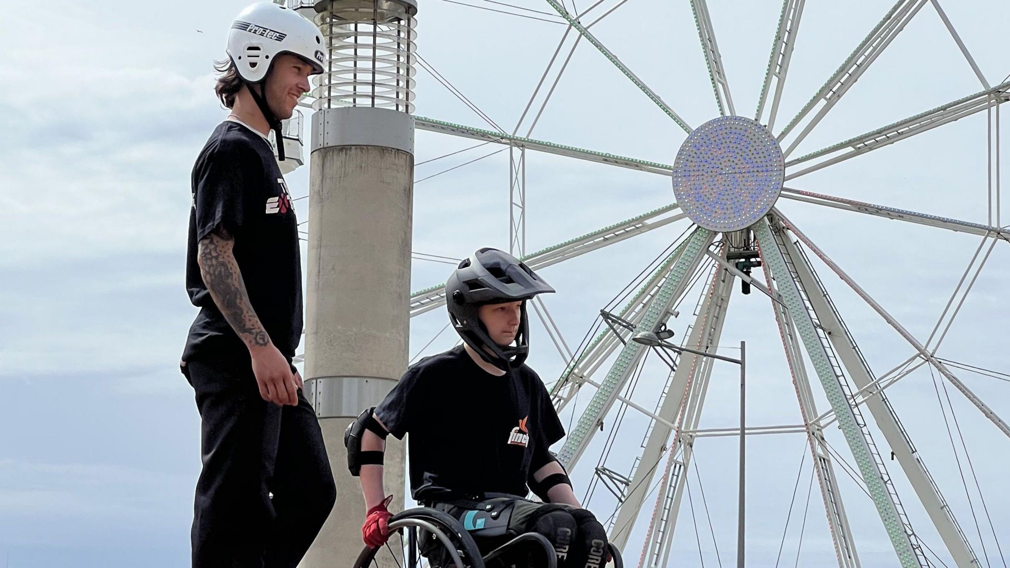 Tomas Woods, a 15-year-old wheelchair motocross (WCMX) world champion from Preston, who was on his way back from California, training with his coach, Ben Adshead in Calirfornia
