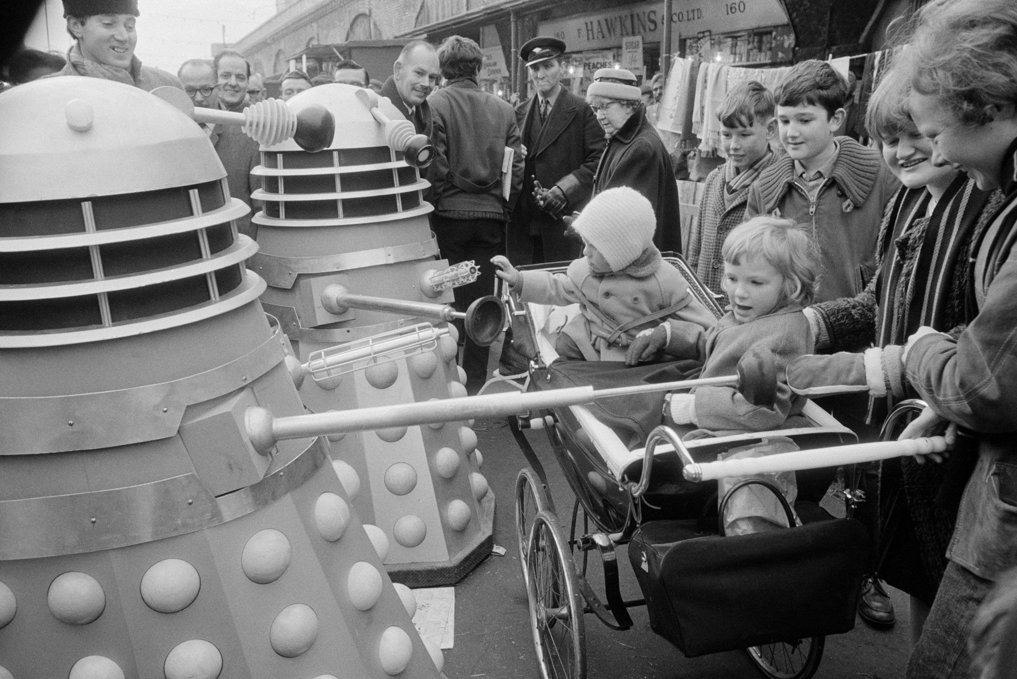 Two Daleks pay a visit to Shepherds Bush Market (1963)