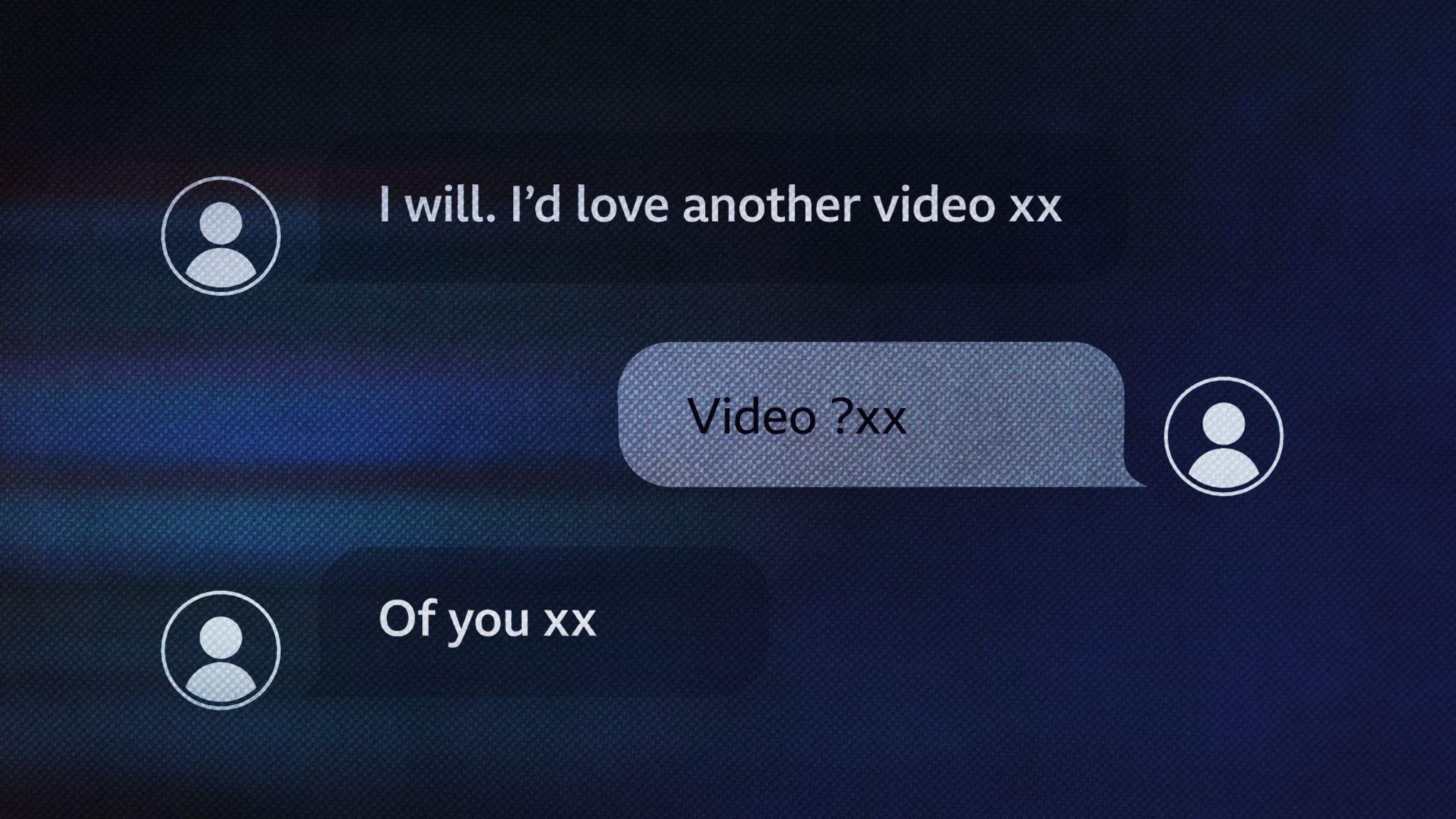 A police evidence photo of a phone with a message exchange between Neil Foden and Child A, which reads: "I'd love another video xx", to which the girl replies: "video? xx". Neil Foden replies: "Of you xx"