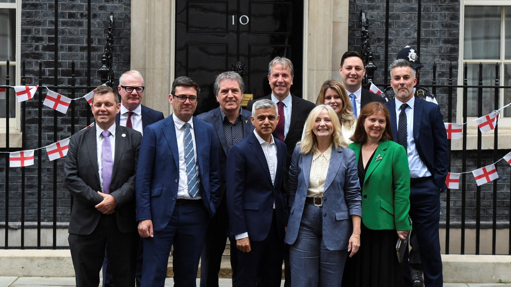 England's metro mayors in group photo outside 10 Downing Street