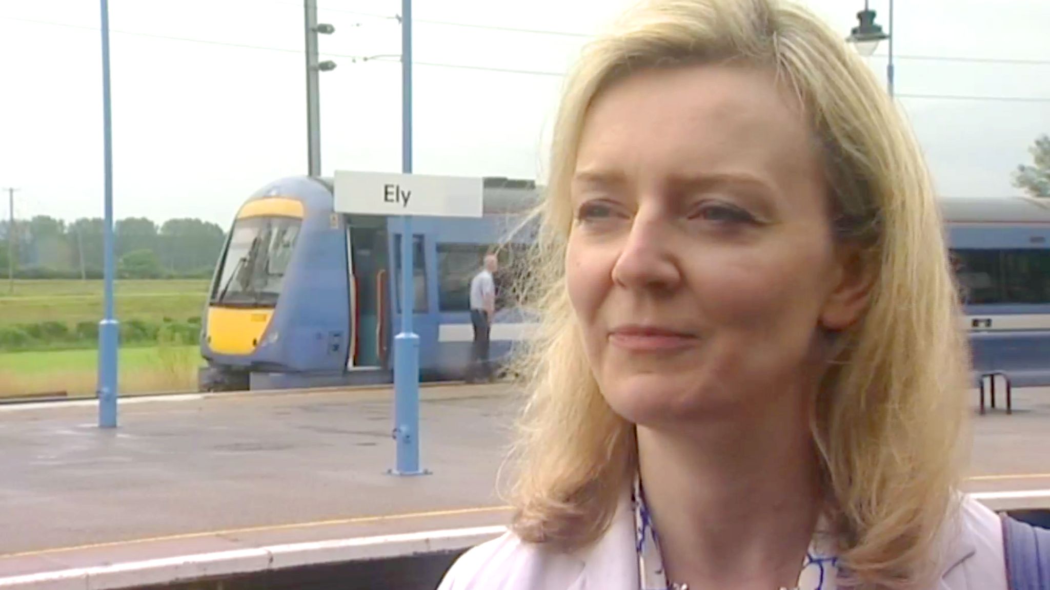 Norfolk MP Liz Truss at Ely station 