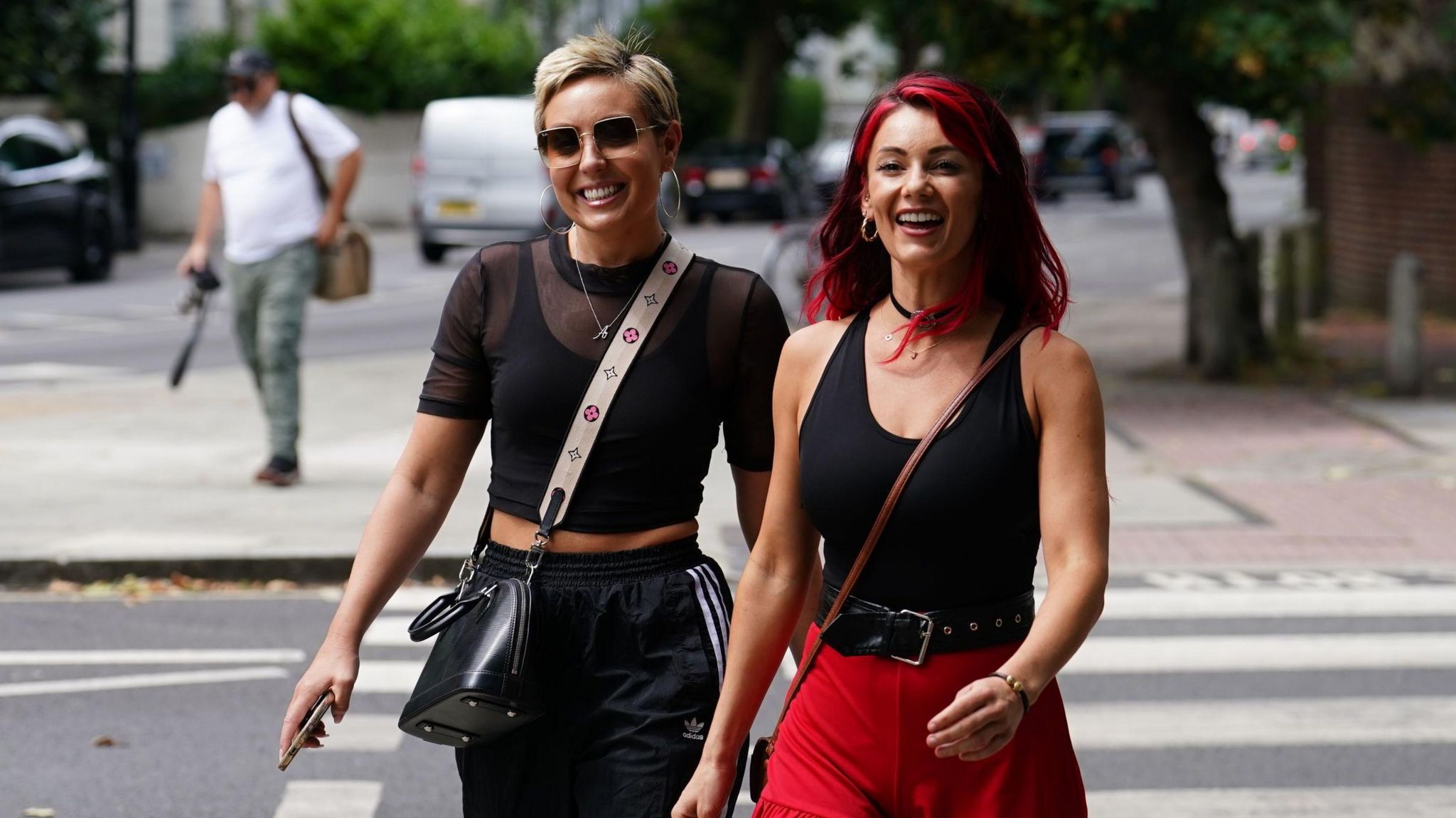 Strictly Come Dancing professional dancers Amy Dowden (left) and Dianne Buswell seen outside a dance studio in London where the dancers have been rehearsing ahead of the new series