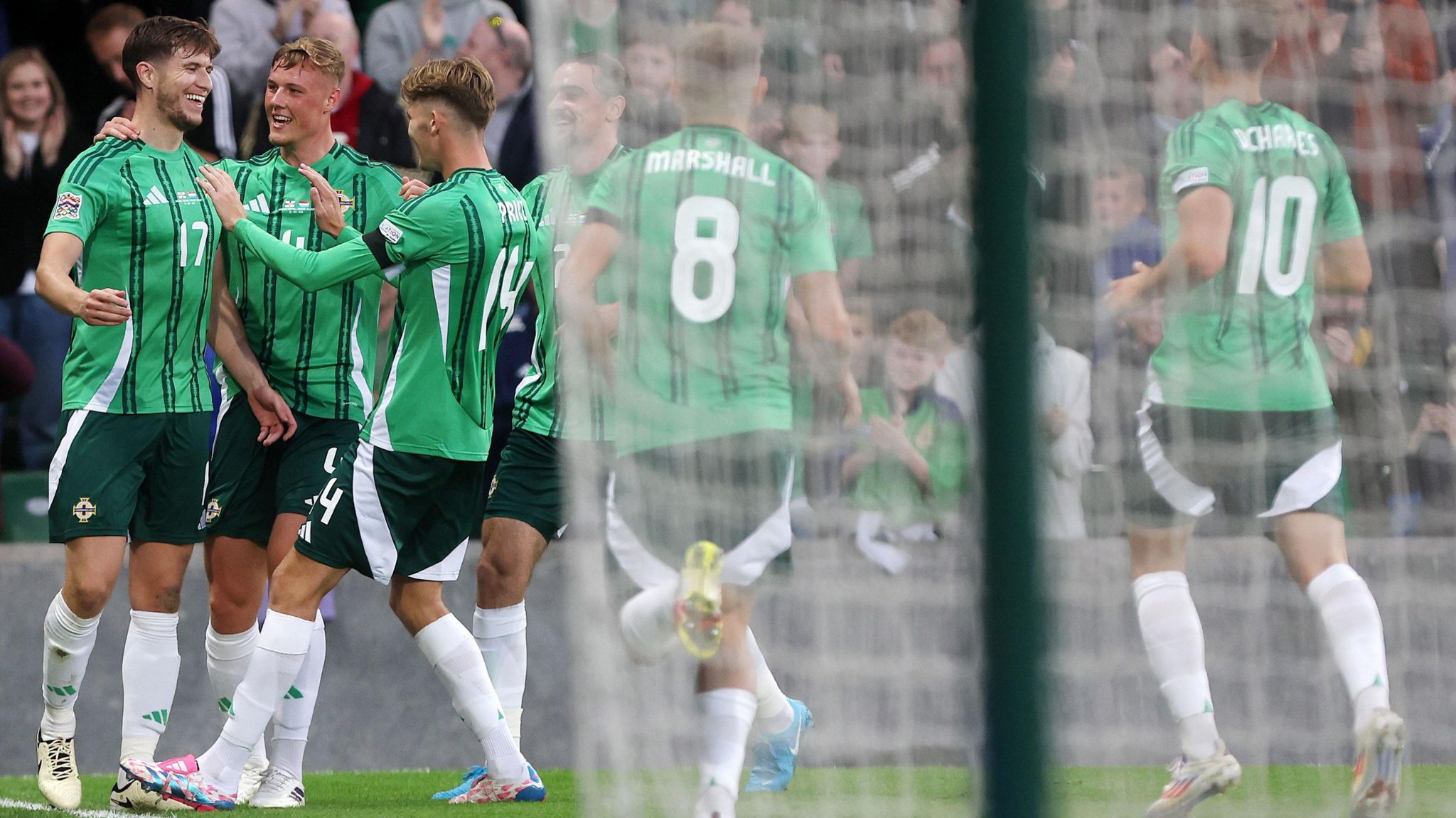 Paddy McNair celebrates his goal 