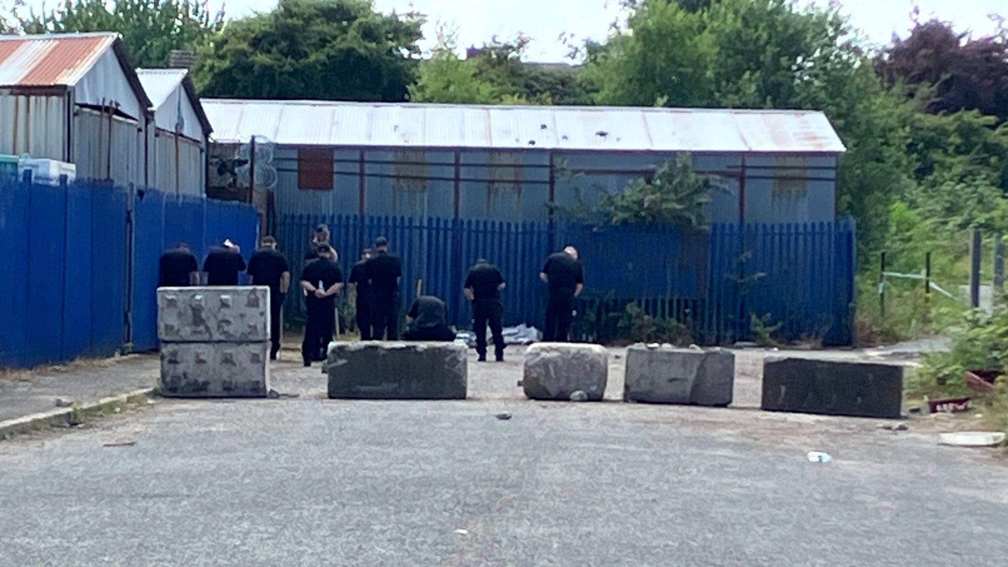 Police scoping the scene on the Liver Industrial Estate