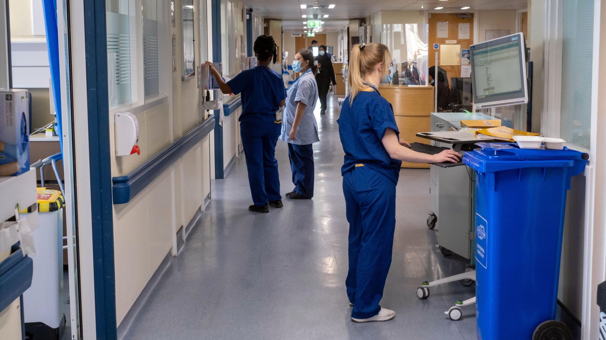 File photo dated 18/01/23 of a general view of staff on a NHS hospital ward at Ealing Hospital in London. 