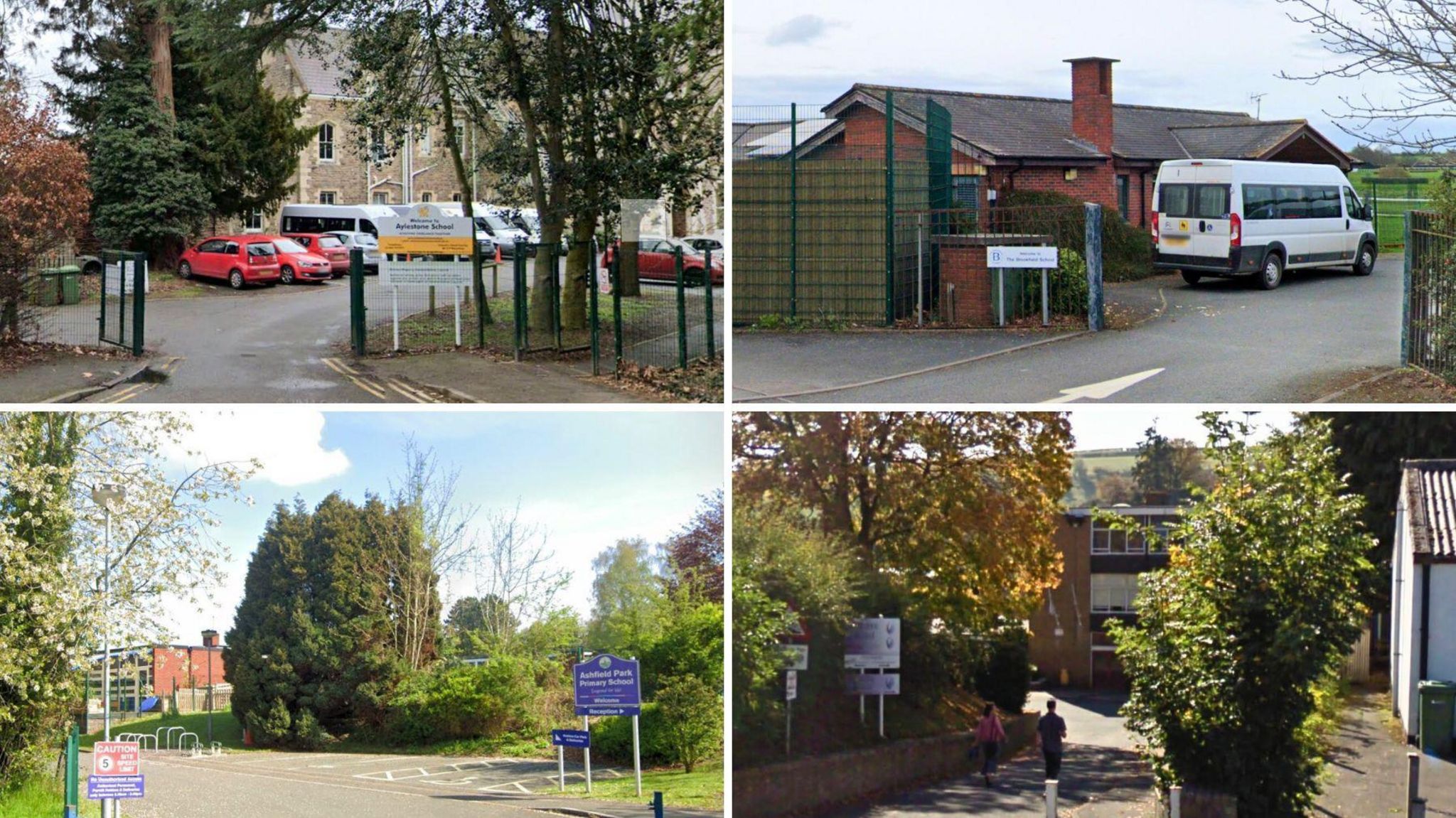Street views of four primary schools