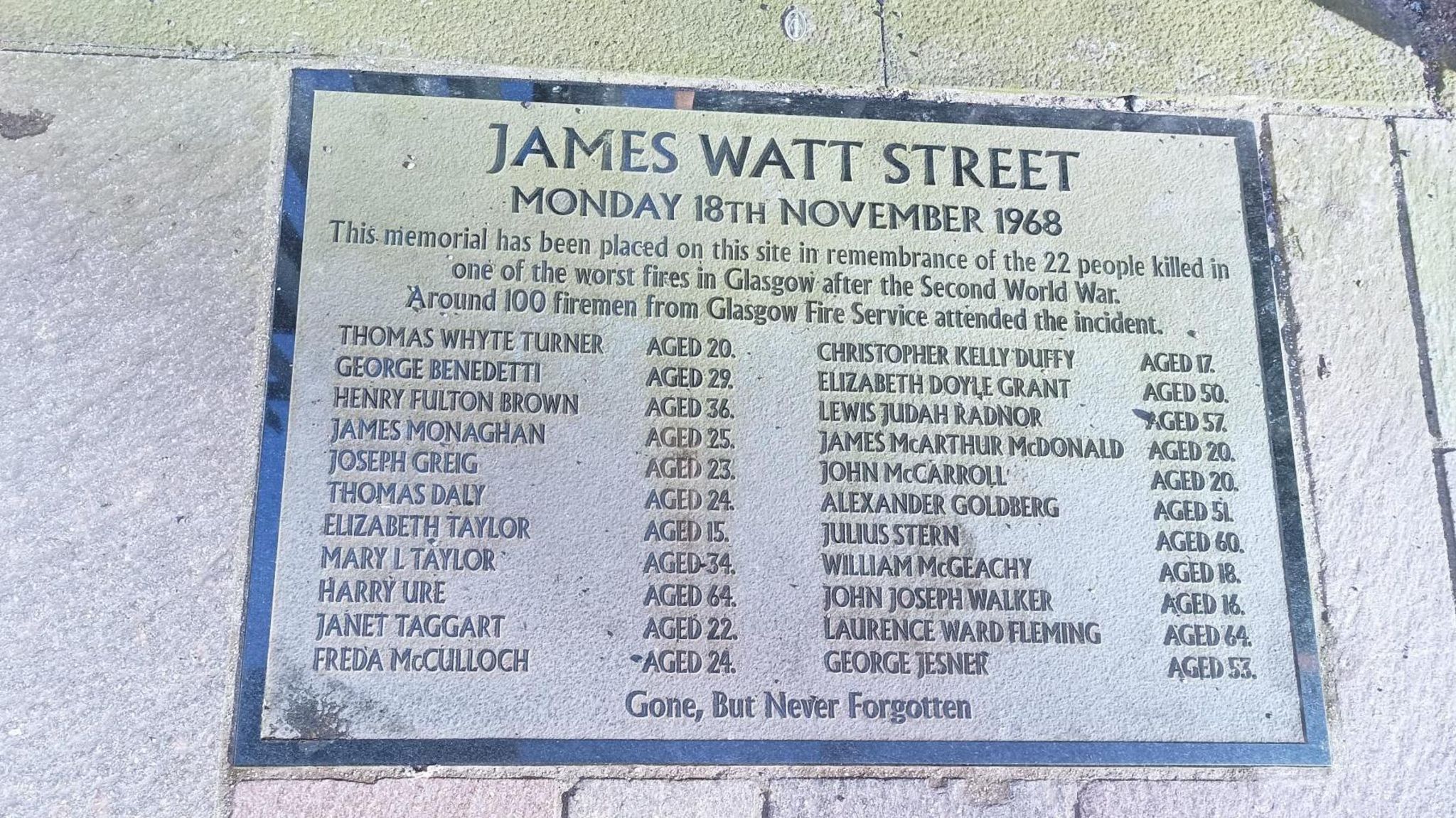 James Watt fire plaque