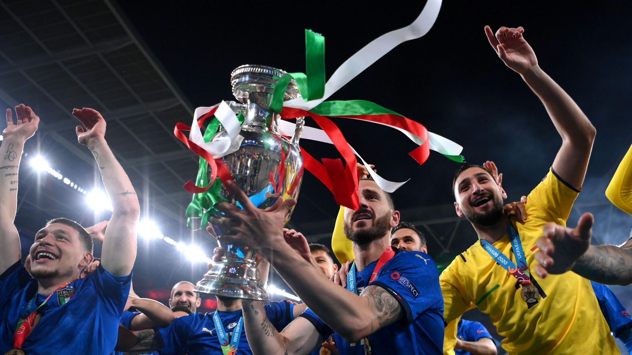 Italy lifting the European Championship
