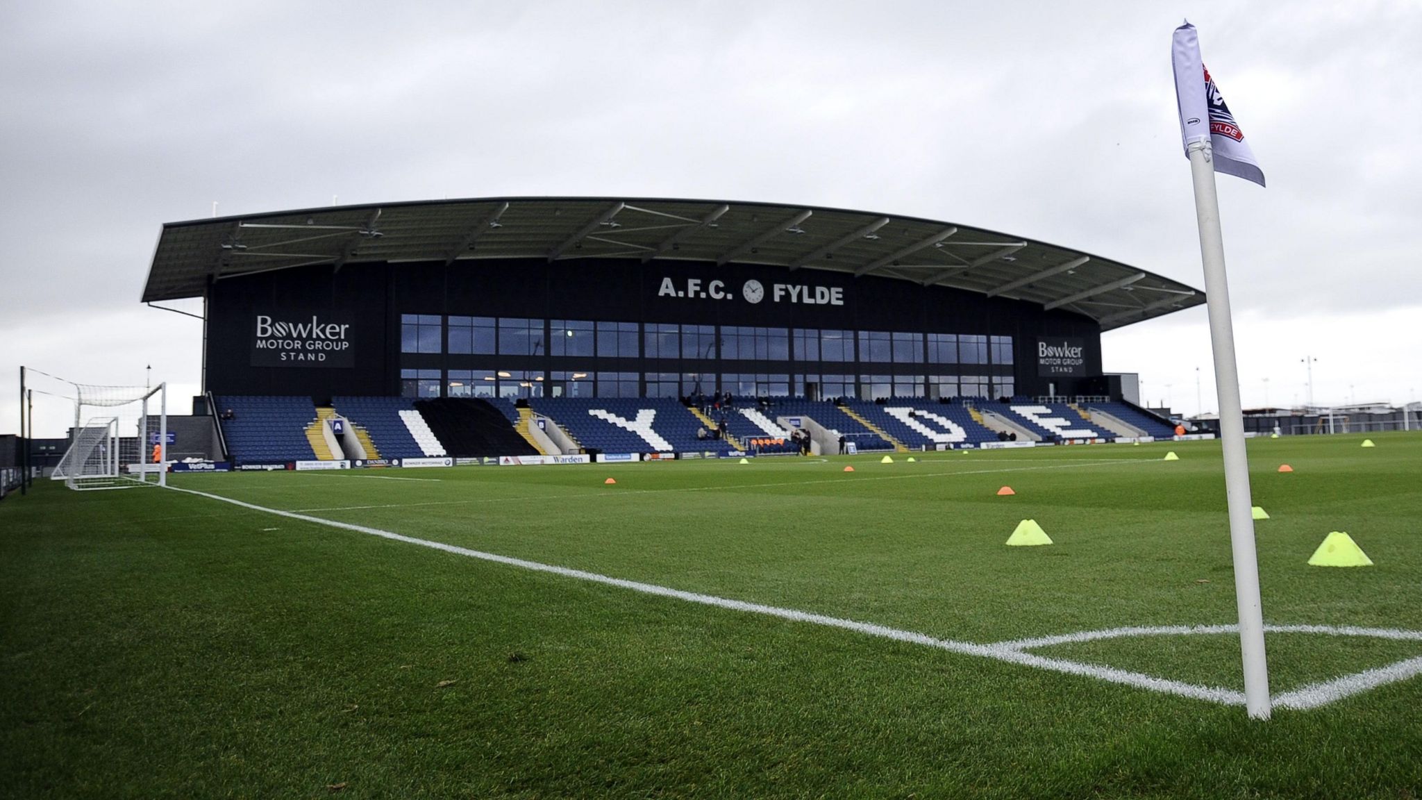 General view of AFC Flyde's Mill Farm stadium