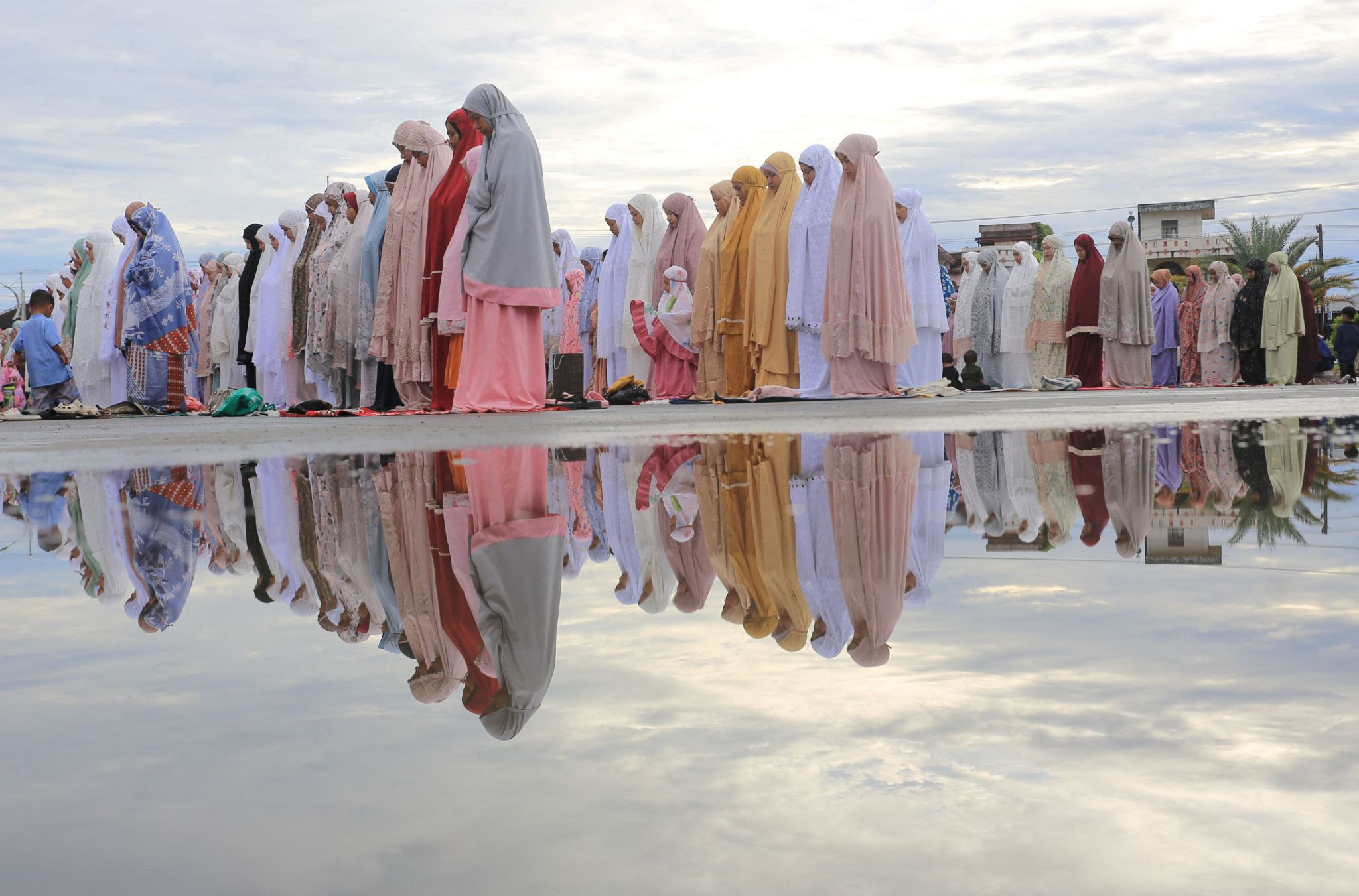 Indonesian Muslims at Baitul Makmur Grand Masque during Eid al-Adha celebrations