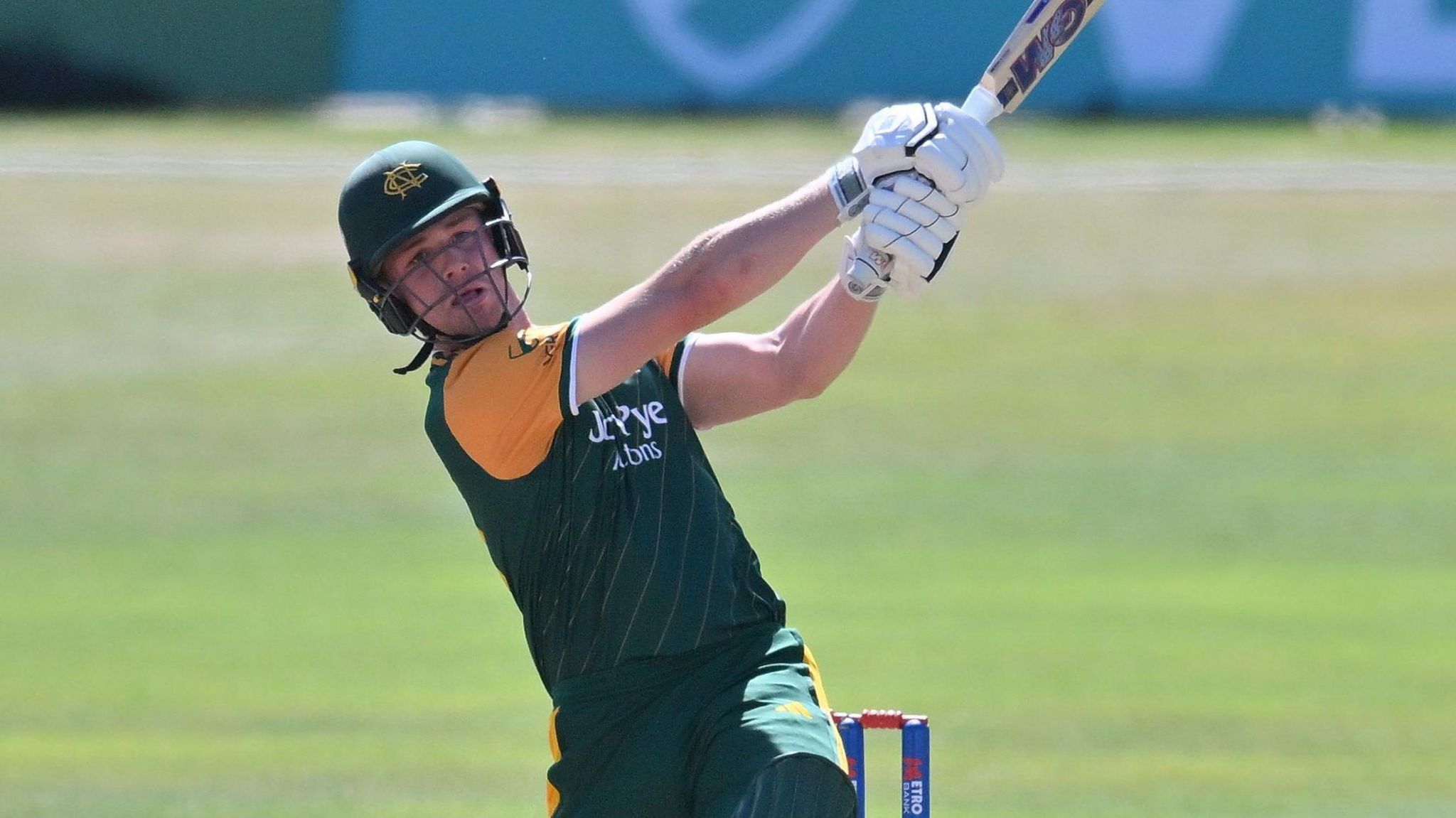  Jack Haynes goes aerial against Warwickshire at Rugby School