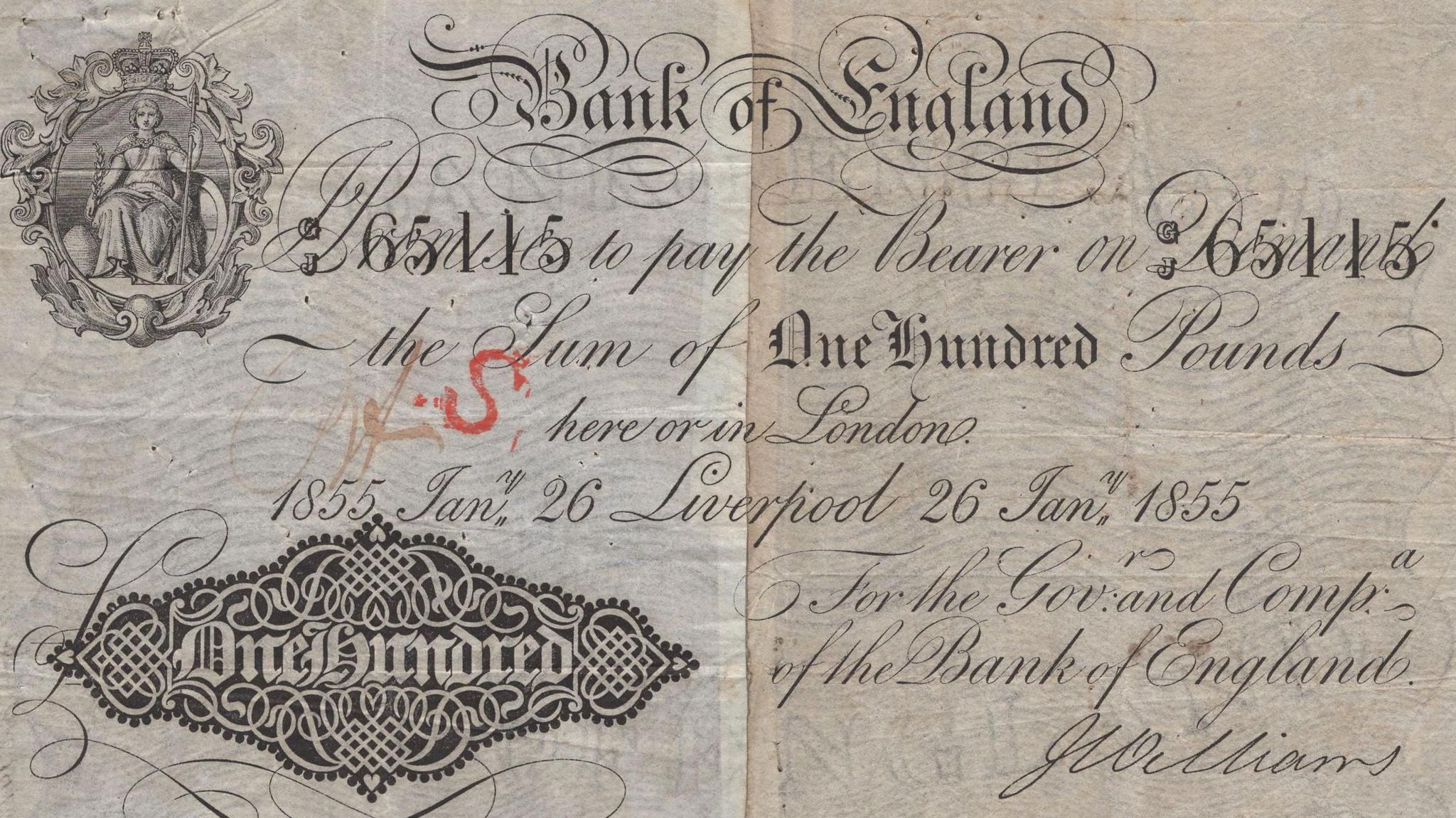 Auctioned bank note