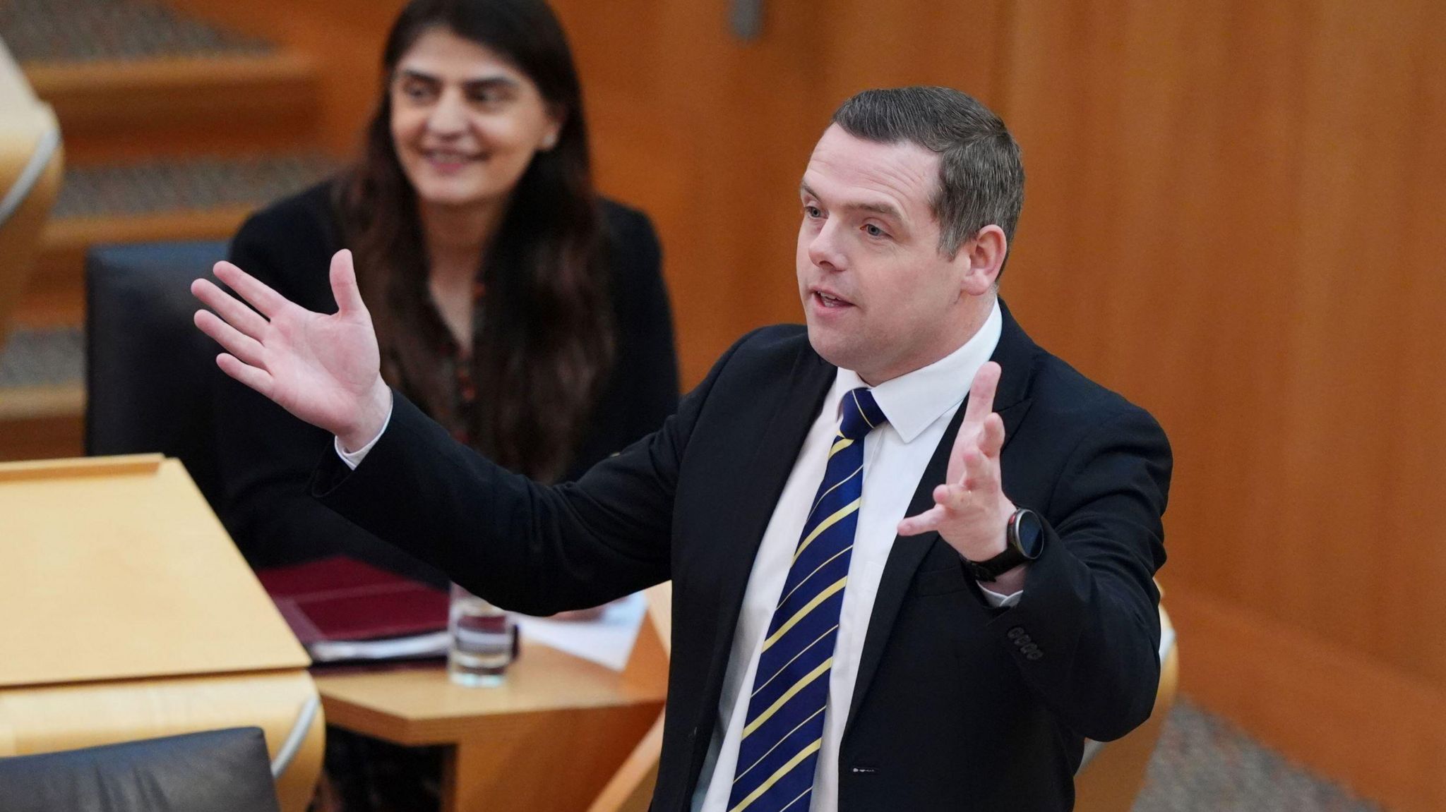 Douglas Ross, leader of the Scottish Conservatives, in Holyrood