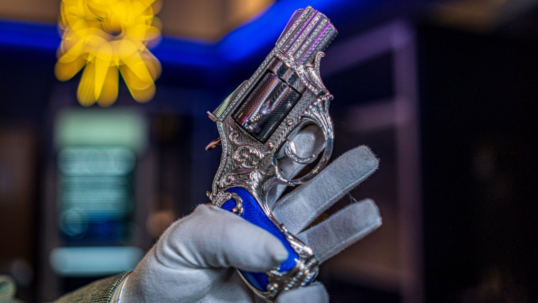 The diamond-encrusted Smith & Wesson revolver