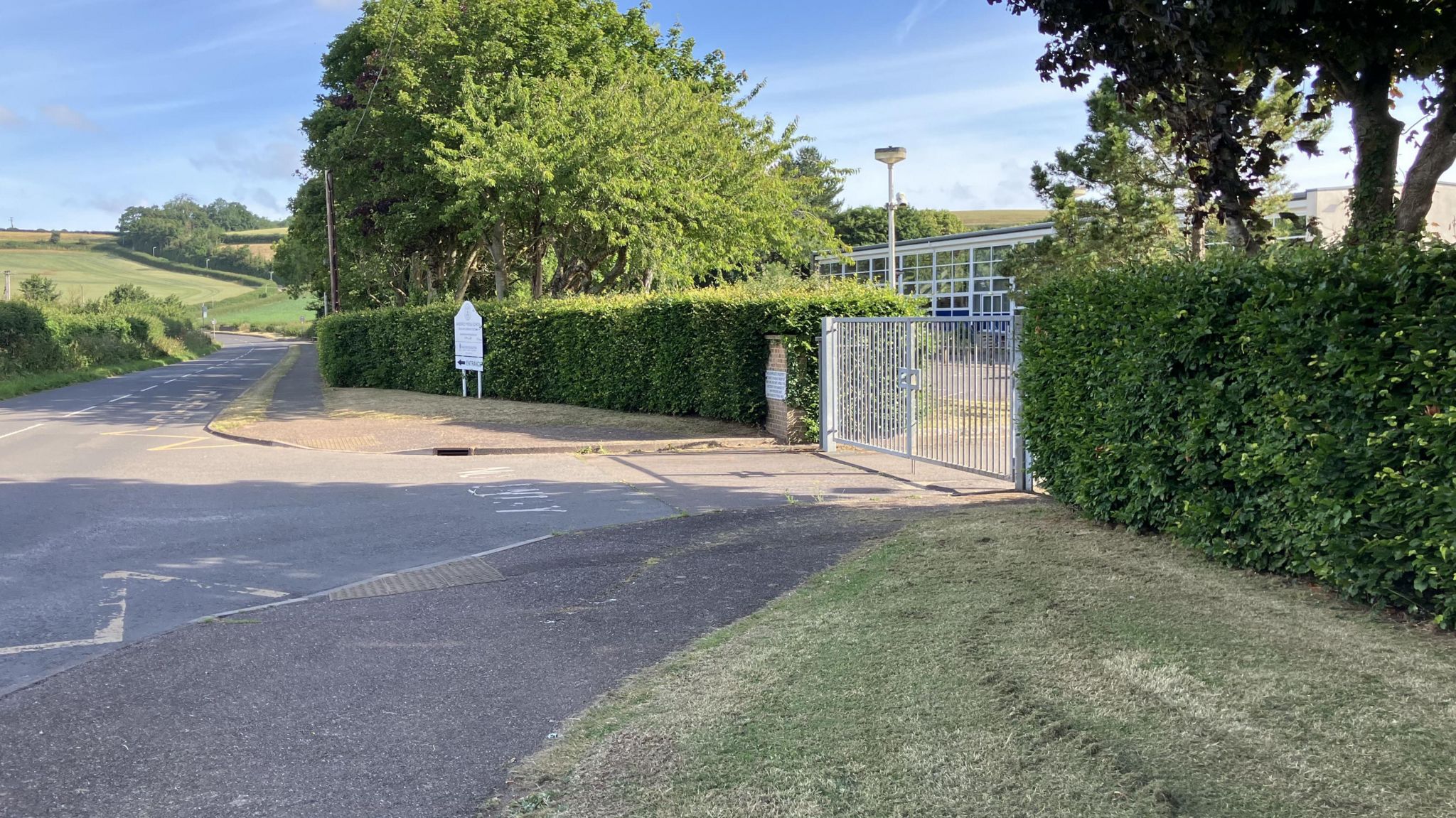 The entrance and gates to Danesfield Middle School