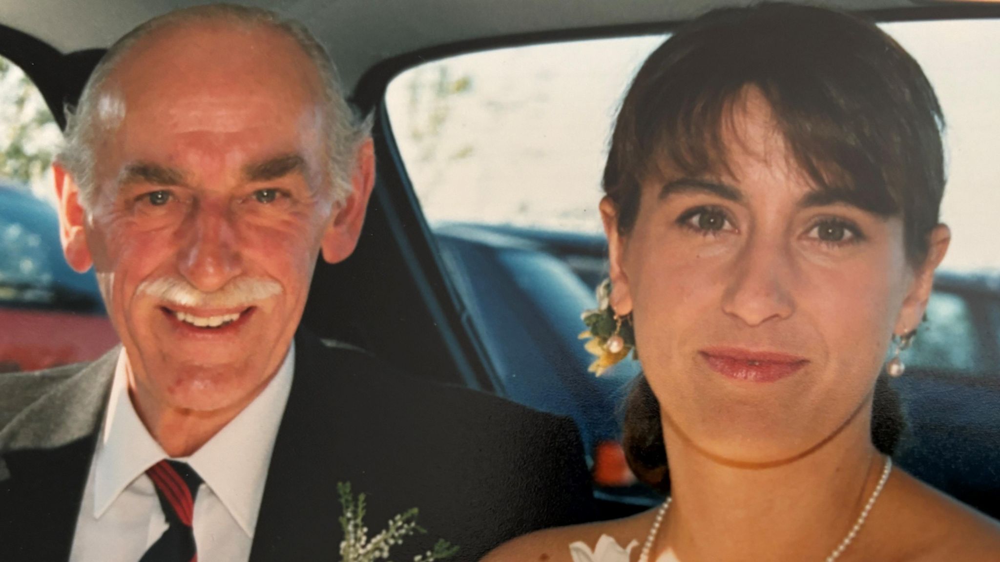 Kirsty Wark with her father on her wedding day