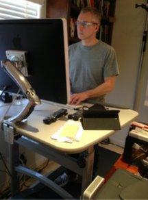 Peter Bowes at the treadmill desk
