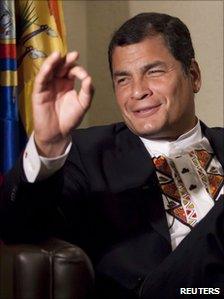 Rafael Correa in a photo from 6 July