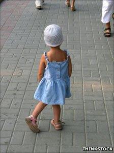 Little girl in the street