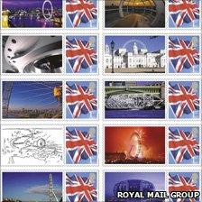 London Eye stamp sheet