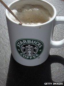 Mug of Starbucks coffee