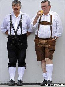Bavarian men in traditional dress