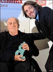 Bernardo Bertolucci (l) with Jonathan Ross