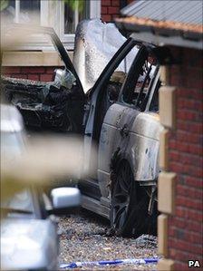 The damage to Andy Carroll's car