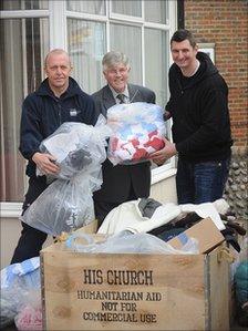 Roger Cohen from Trading Standards, East Sussex County Councillor Bob Tidy & Richard Humphrey from His Church Charity