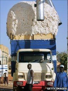 A truck of organic cotton in Burkina Faso