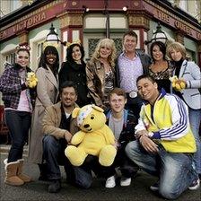 Some of the EastEnders and Coronation Street cast