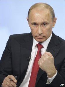 Vladimir Putin during phone-in