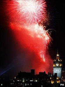 Fireworks light up the sky in Edinburgh