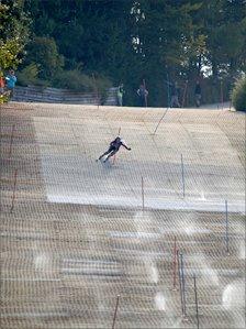 Skier on the slope at Pontypool (Photo courtesy Snowsport Wales)