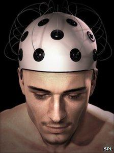 Man with EEG cap