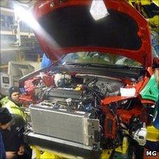 Staff working on the MG6 pre-production