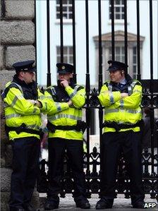 Police outside Dublin Castle on 16 May