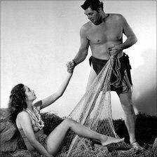 Linda Christian with Johnny Weissmuller in Tarzan And The Mermaids