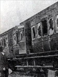 Some of the damage to railway coaches Photo: Llanelli Library Service