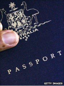 File picture of an Australian passport